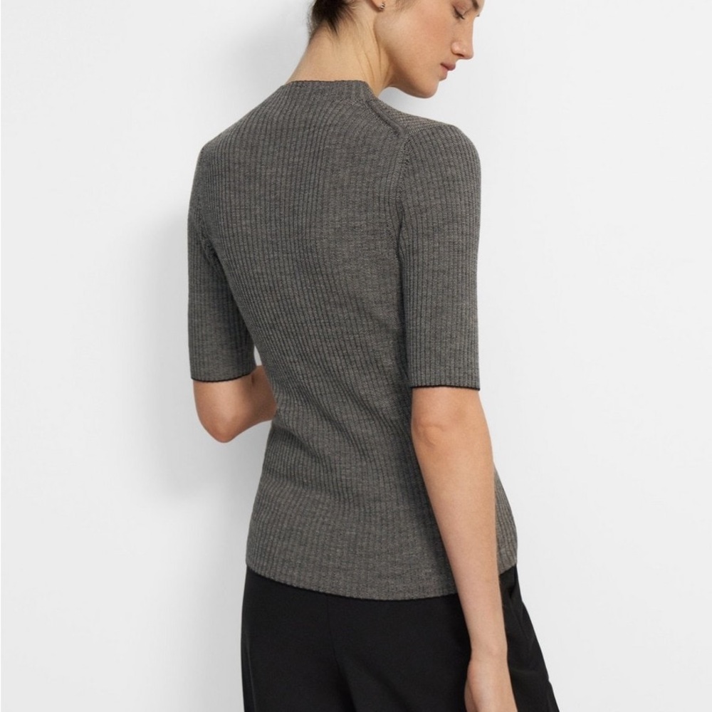Theory Gray Ribbed Sweater - Picture 4 of 8
